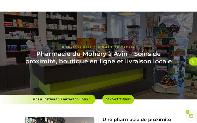 Site web Pharmacie du Mohéry réalisé par Webforce