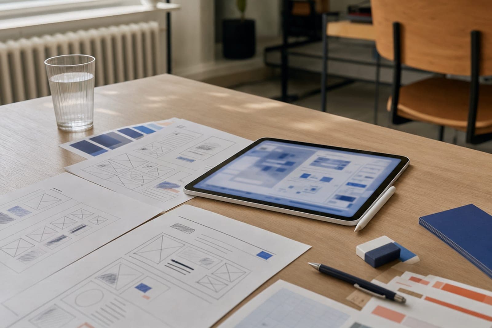 Poste de travail UX design — maquettes et wireframes